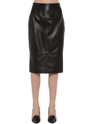 ROCHAS Leather Pencil Skirt in black