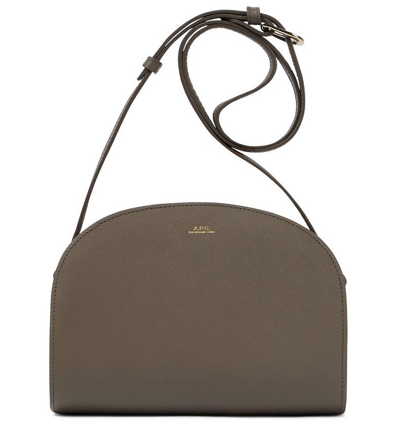 A.p.c. Demi-Lune leather shoulder bag in brown