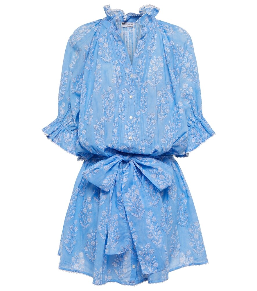 Juliet Dunn Floral cotton dress in blue