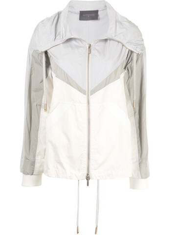 Lorena Antoniazzi colour-block zipped jacket in white