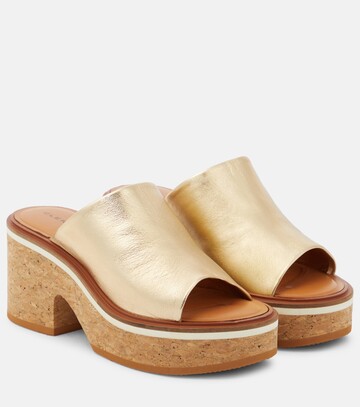 clergerie cessy leather mules in beige