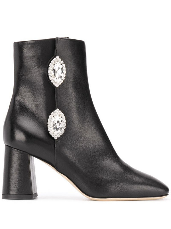 Giannico Julie crystal ankle boots in black