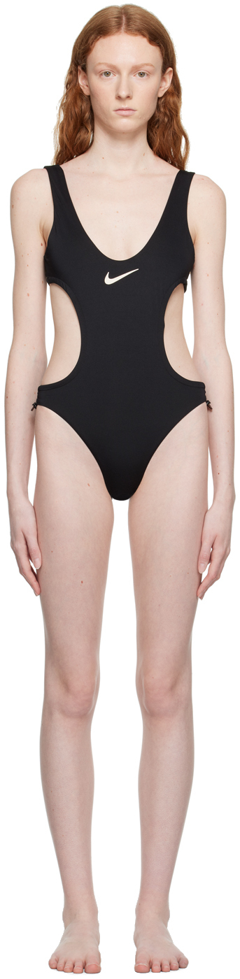 nike black cutout one-piece swimsuit
