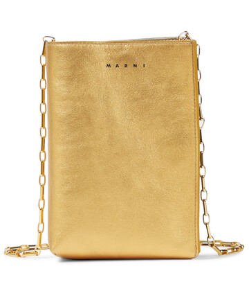 Marni Museo Nano leather shoulder bag in gold