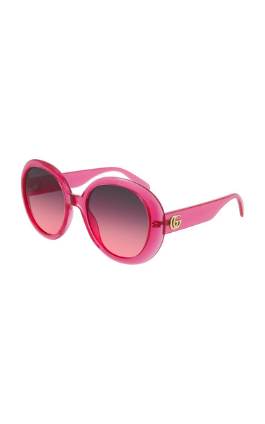 Gucci Oversized Round-Frame Sunglasses in pink