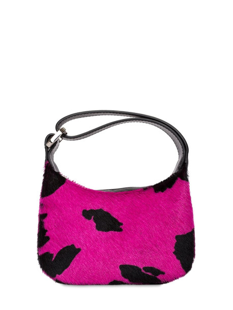 EÉRA Mini Moonbag Ponyskin Top Handle Bag in pink / multi
