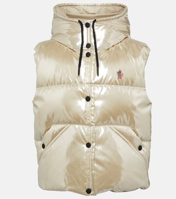 moncler grenoble ramees puffer vest in gold