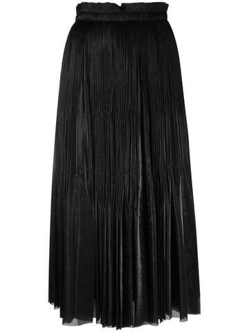 p.a.r.o.s.h. p.a.r.o.s.h. plissé high-waist midi skirt - black