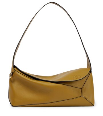 Loewe Puzzle slouchy leather shoulder bag in yellow