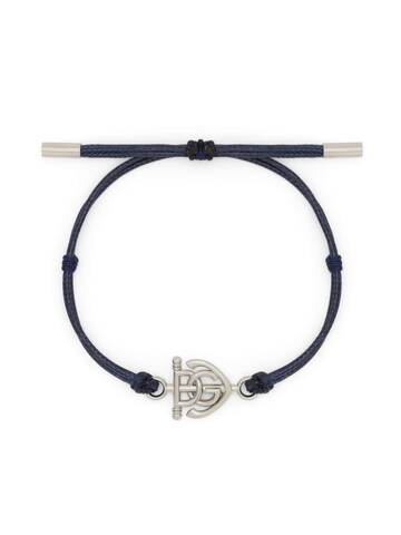dolce & gabbana marina logo-anchor bracelet - blue