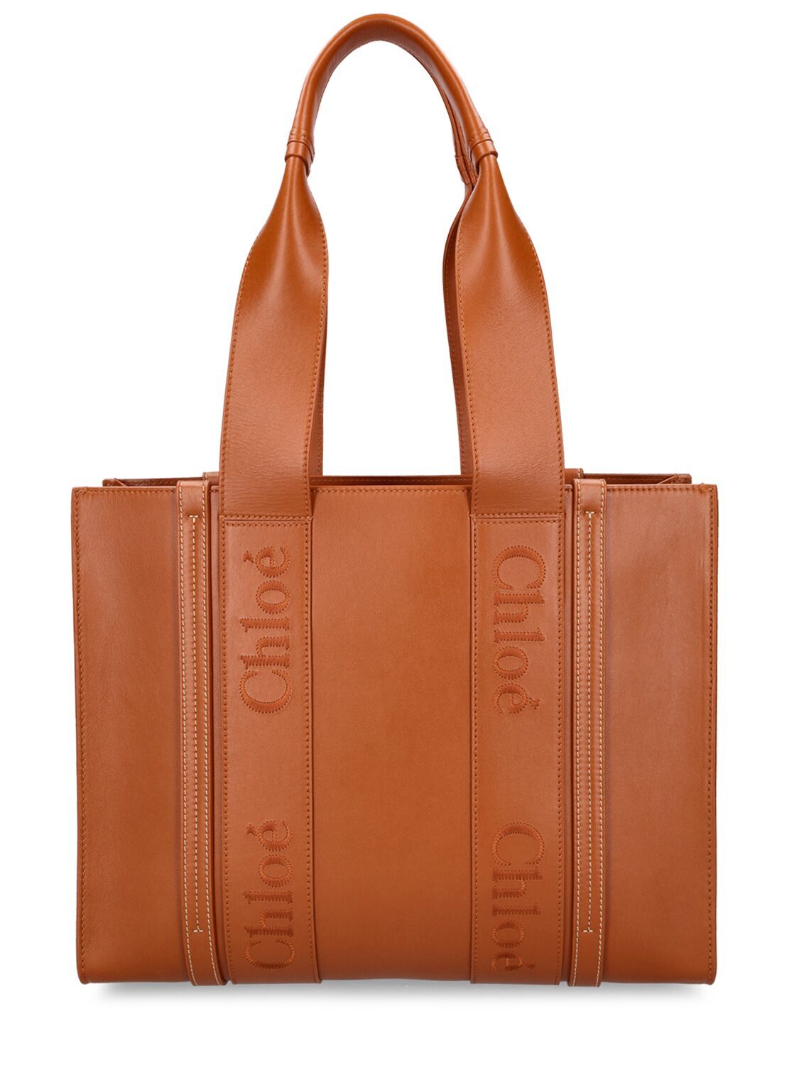 CHLOÉ Medium Woody Leather Tote Bag