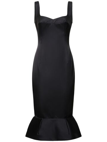 marni duchesse sleeveless midi dress w/ruffles in black