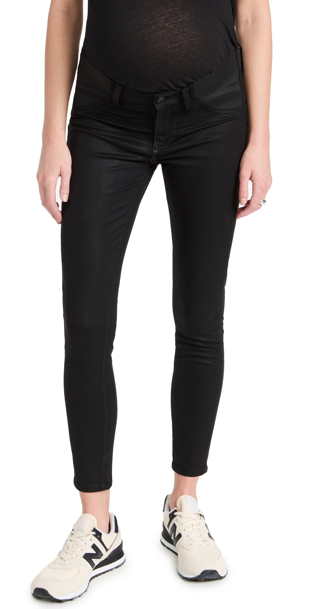 Joe's Jeans The Icon Ankle Coated Maternity Jeans in black