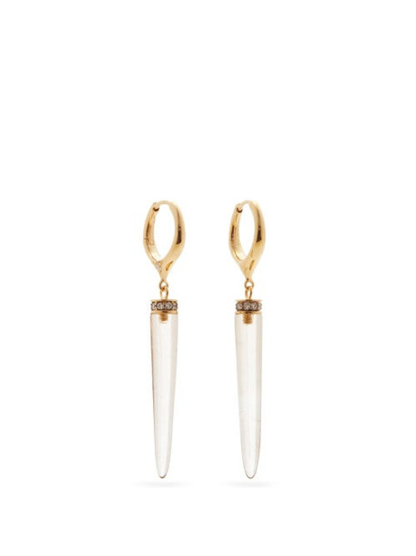 Noor Fares - Smokey Quartz, Diamond & 18kt Gold Earrings - Womens - Grey Multi