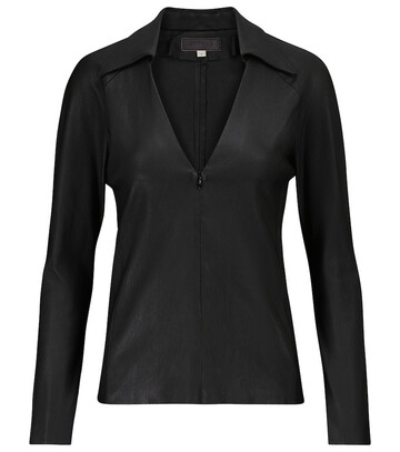 STOULS Pepper leather top in black