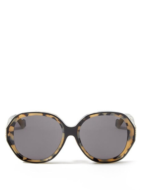 Loewe - Oversized Round Acetate Sunglasses - Womens - Black Brown Multi