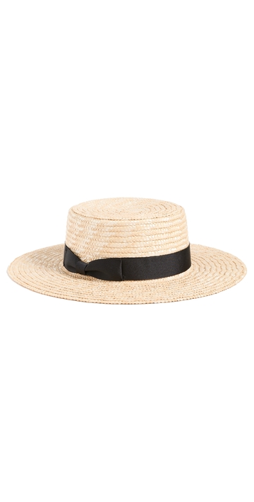 lack of color spencer boater hat natural/black l