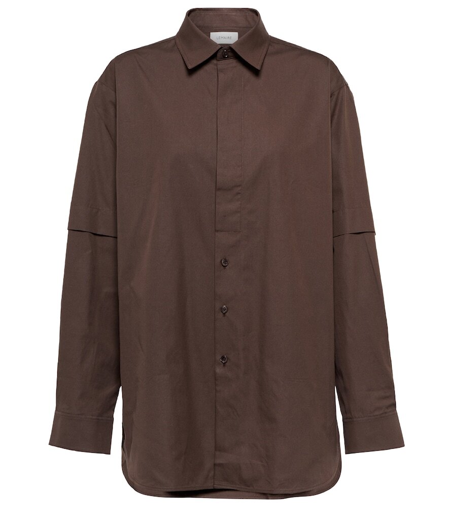 Lemaire Cotton poplin shirt in brown