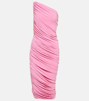 Norma Kamali Diana ruched one-shoulder midi dress in pink