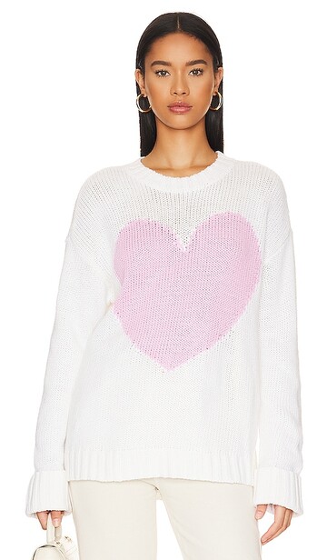 Show Me Your Mumu Sweetheart Sweater in White in pink