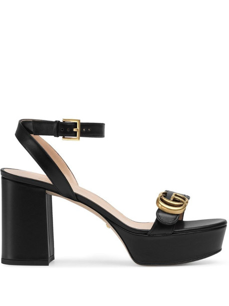 Gucci Platform sandal with Double G in black