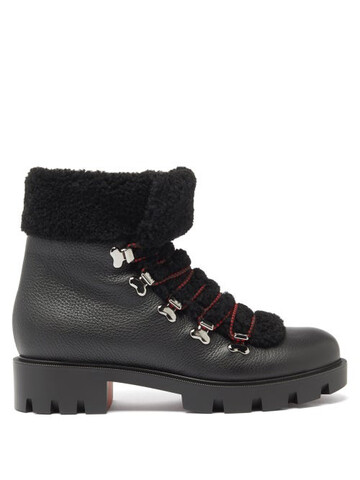 christian louboutin - edelvizir shearling and leather boots - womens - black