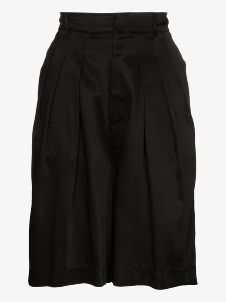 LVIR high-waisted long shorts in black