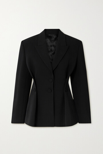 givenchy - pleated wool-twill blazer - black