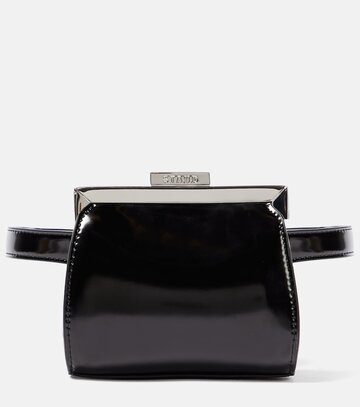 staud lennon mini leather shoulder bag in black