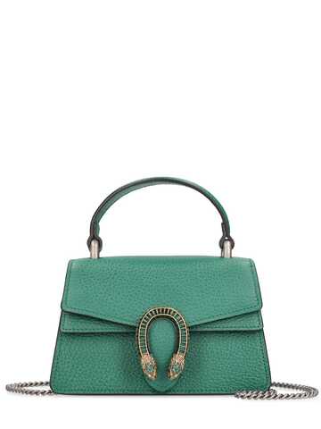 gucci super mini leather shoulder bag in emerald