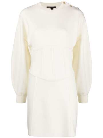 maje corseted sweatshirt dress - white