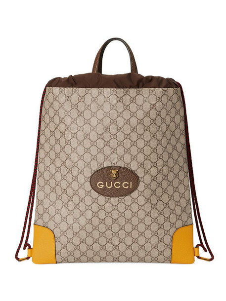 Gucci GG Supreme drawstring backpack in neutrals