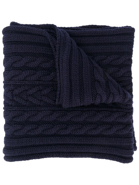 Moncler chunky knit scarf in blue