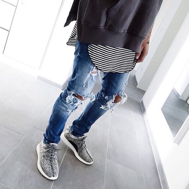 adidas yeezy with jeans