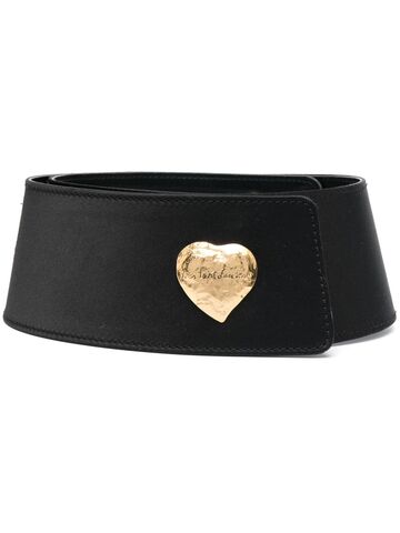 saint laurent pre-owned 1990s heart plaque belt - black