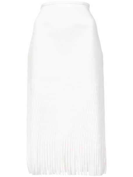 Dion Lee triangle perforated skirt in white