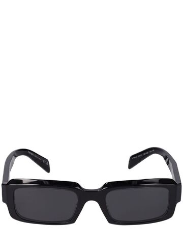 prada catwalk squared acetate sunglasses in black / grey