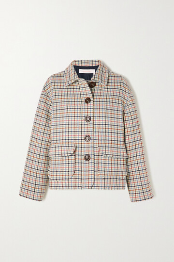 See By Chloé See By Chloé - Checked Wool-blend Jacket - White