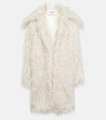 Ami Paris Faux fur coat in white