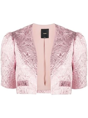 PINKO patterned-jacquard cropped jacket in pink