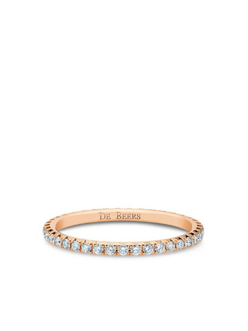 De Beers 18kt rose gold diamond Aura Eternity band ring in pink
