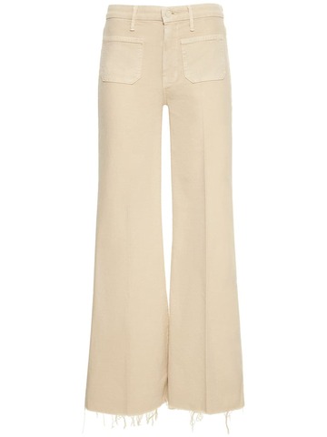 MOTHER The Patch Pocket Roller Fray Jeans in beige