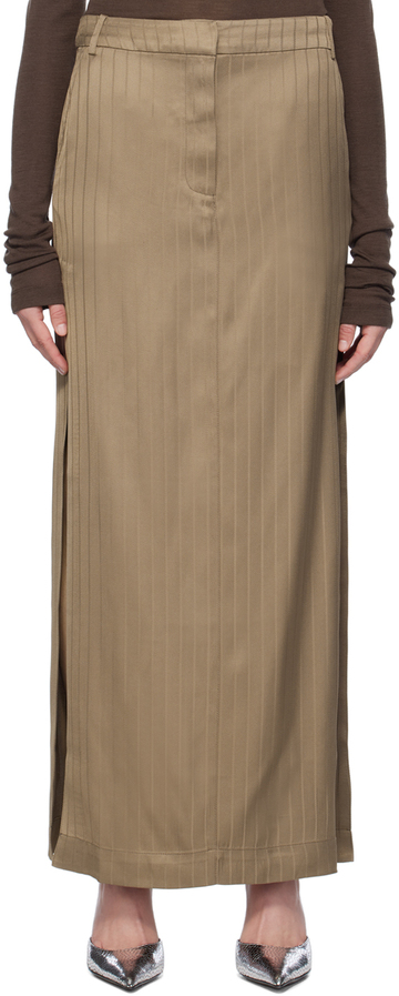 remain birger christensen brown suiting maxi skirt