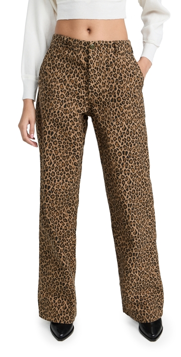 r13 wide leg utility pants leopard 29