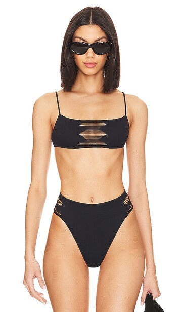 vix swimwear zoe eleonor bikini top in black