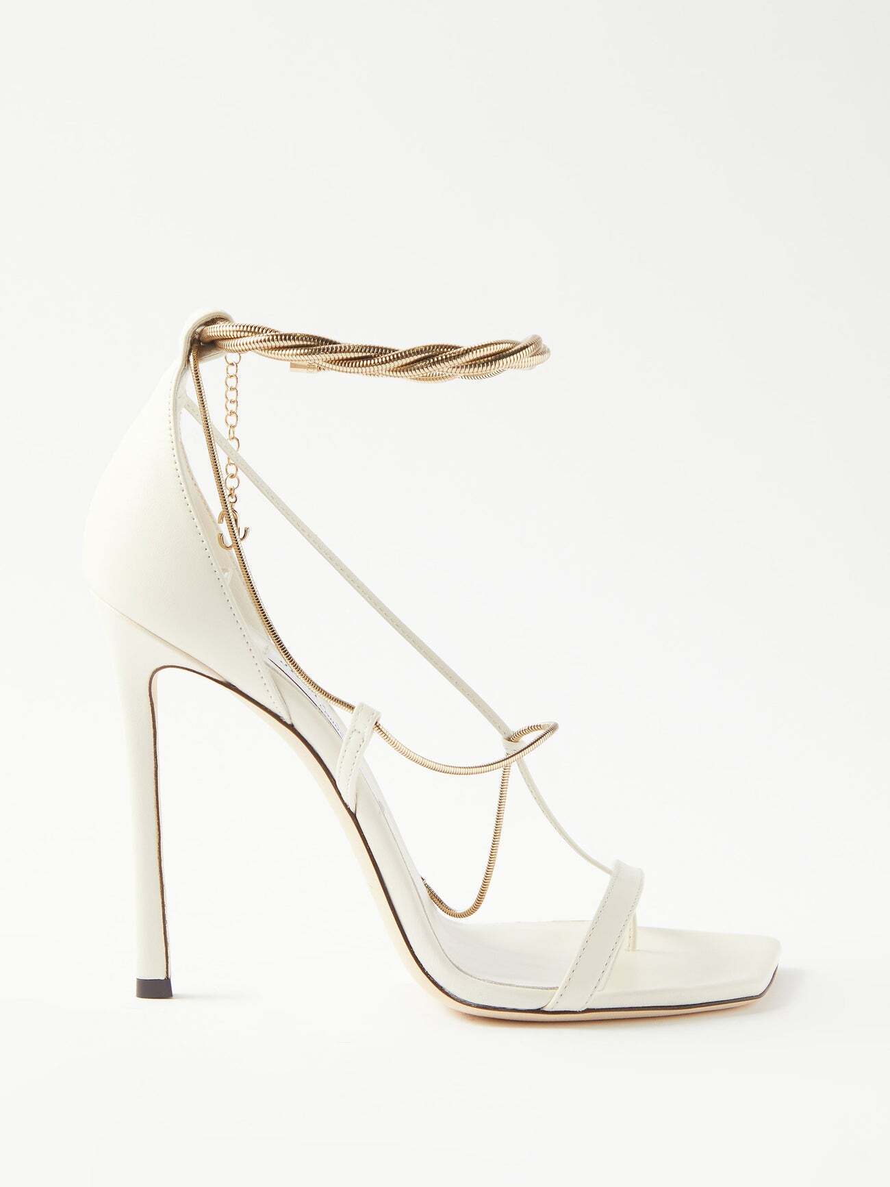 Jimmy Choo - Oriana 110 Leather Sandals - Womens - White Multi