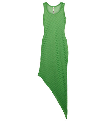 Petar Petrov Alic silk asymmetric midi dress in green