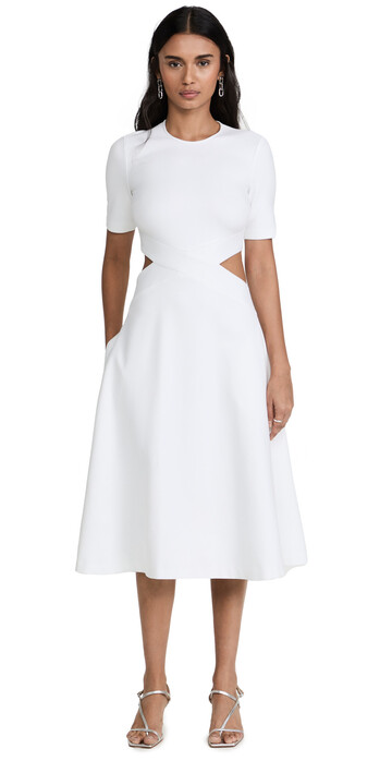 Rosetta Getty Cutout Midi Dress in white