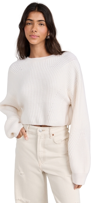 le kasha yucatan cashmere sweater white one size