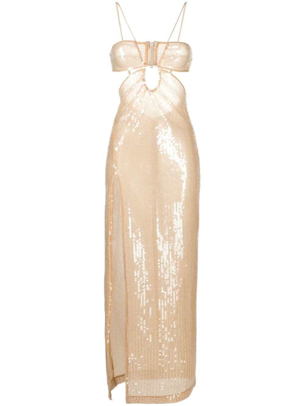 Nensi Dojaka sequin-embellished cut-out dress - Neutrals